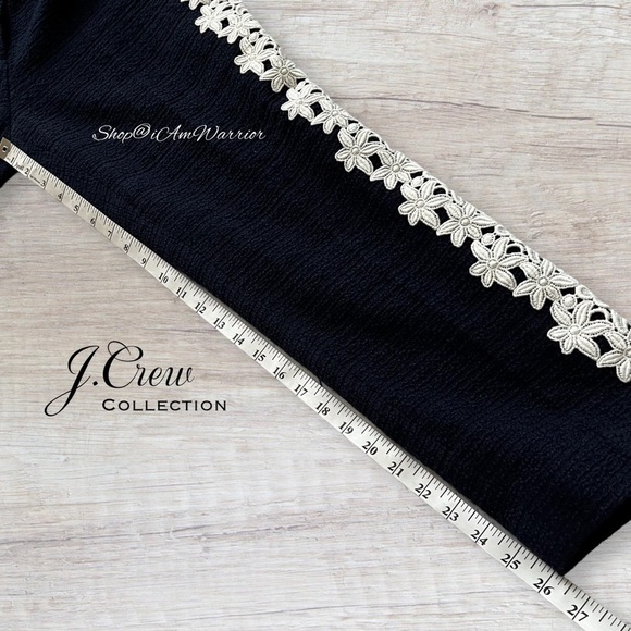 J.Crew Collection NWT rare guipure lace stripe navy tuxedo pants Shop@iamwarrior - Picture 12 of 14